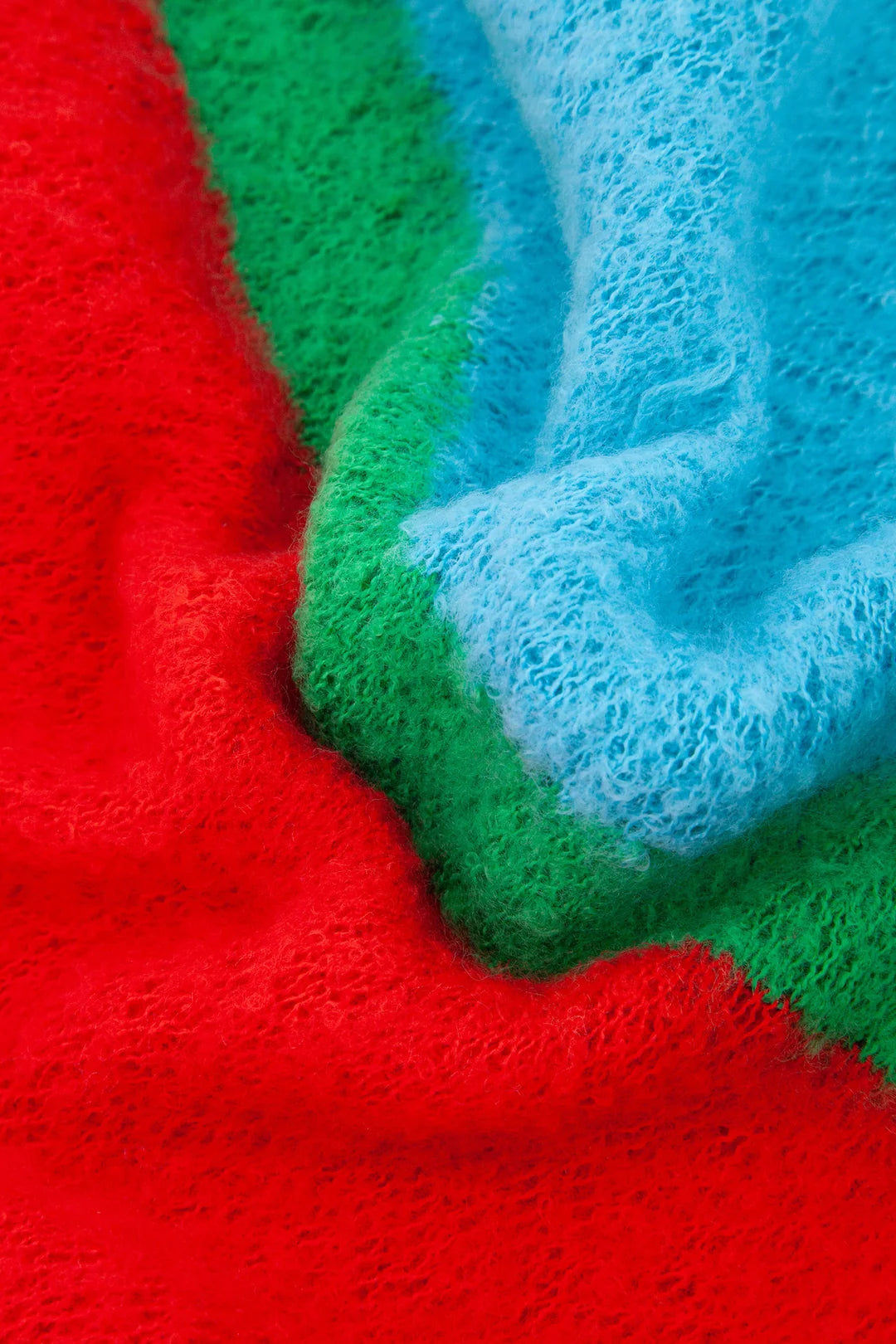 Turquoise/Orange, Colour Block Heavyweight Scarf