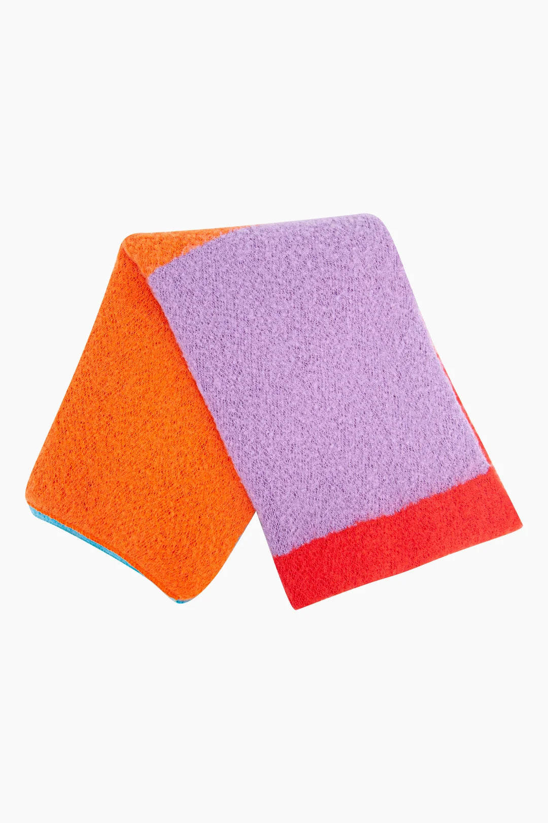 Turquoise/Orange, Colour Block Heavyweight Scarf