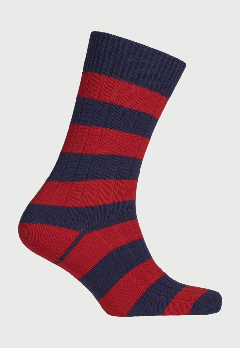 Striped Socks - Navy/Red