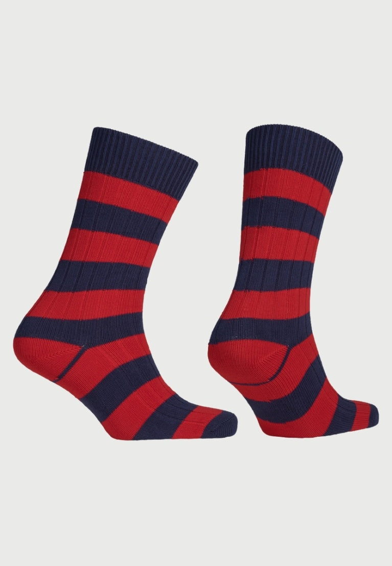 Striped Socks - Navy/Red