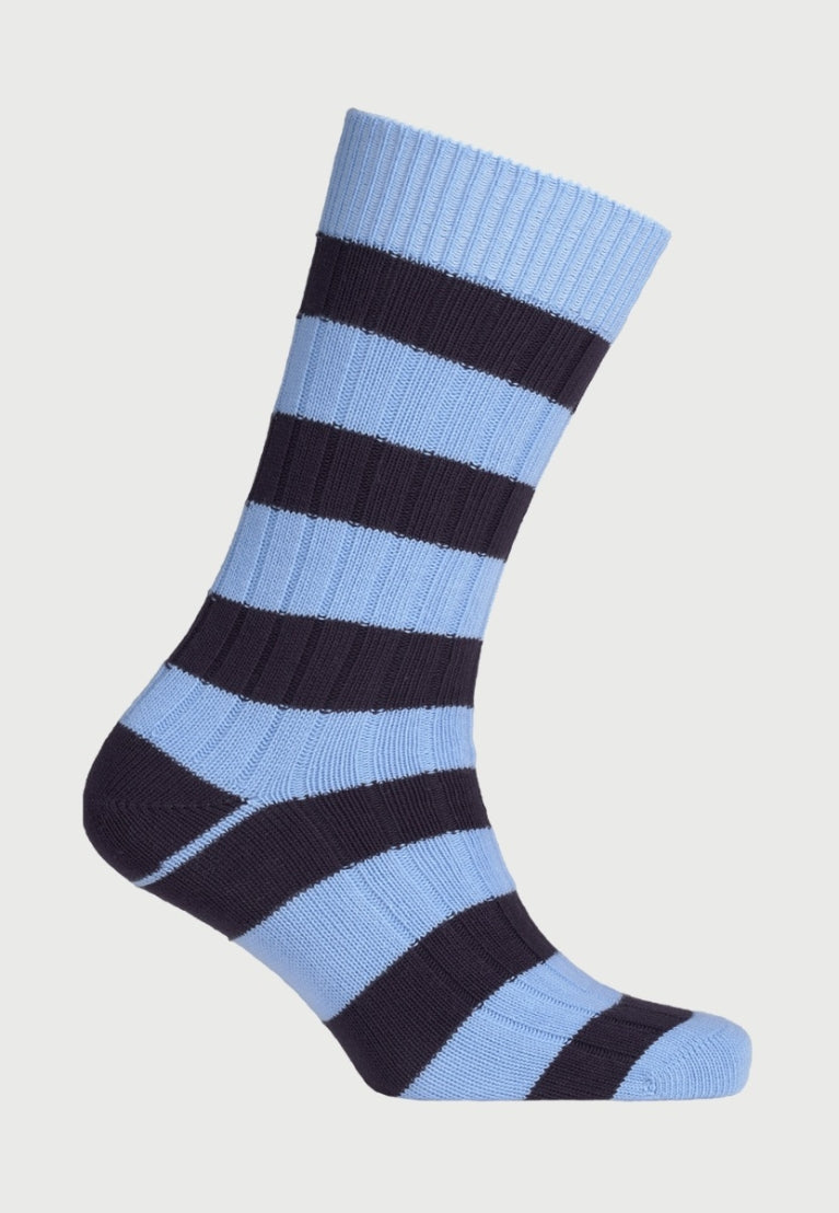 Striped Socks - Navy/Sky