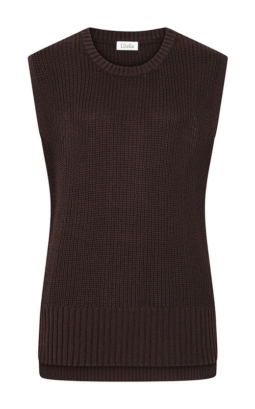 Aster Long Cotton Tank, Chocolate