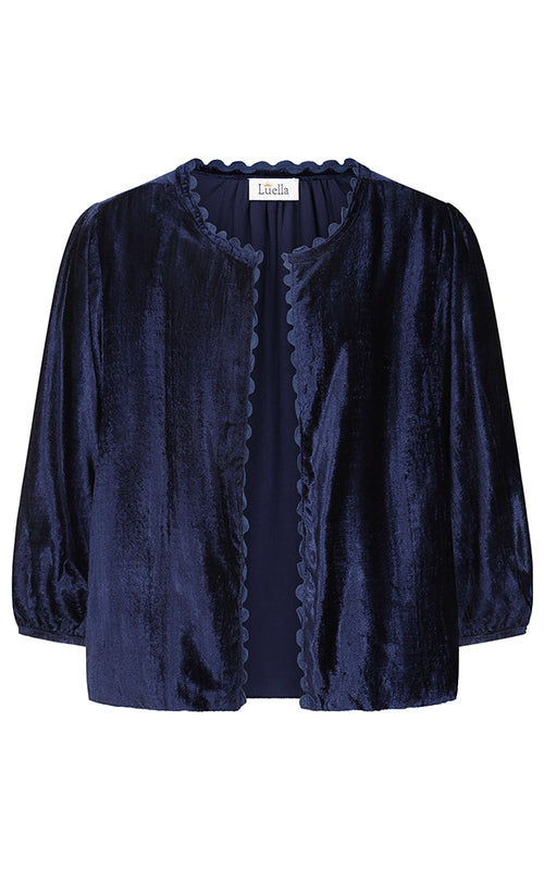 Bari, Velvet Jacket, Navy