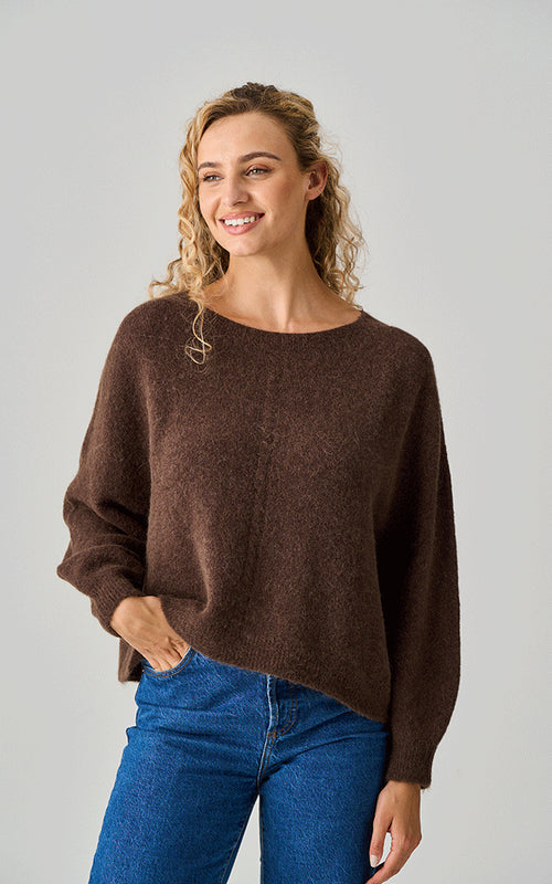 Calcot Alpaca Jumper - Chocolate