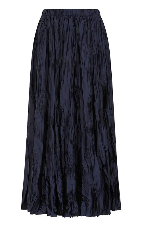 Mary, Crinkle Skirt - Navy