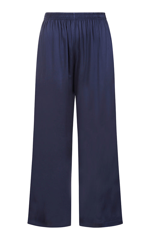 Evangeline, Evening Trouser with Velvet Stripe - Navy
