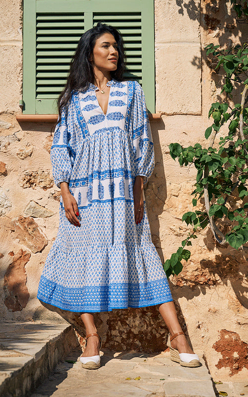 Figari Midi Dress - Blue