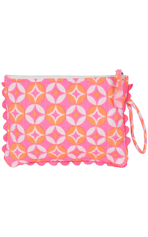 Sherah Pouch Bag - Neon Pink & Orange