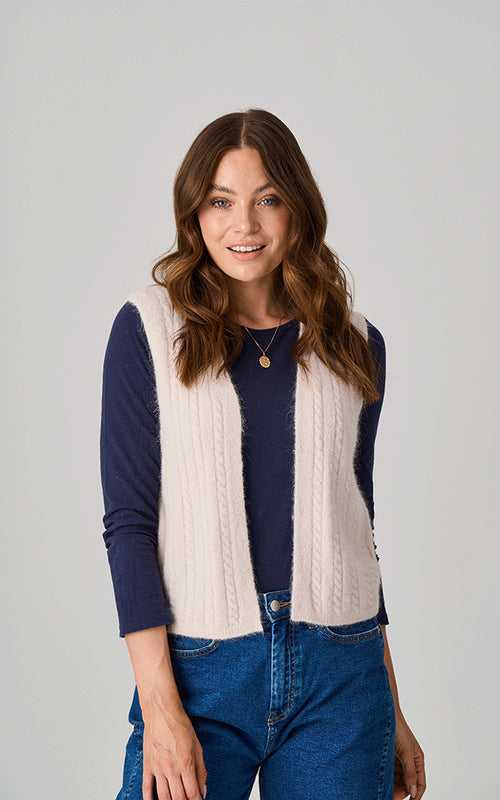 Whatley Alpaca Knit Waistcoat - Chocolate