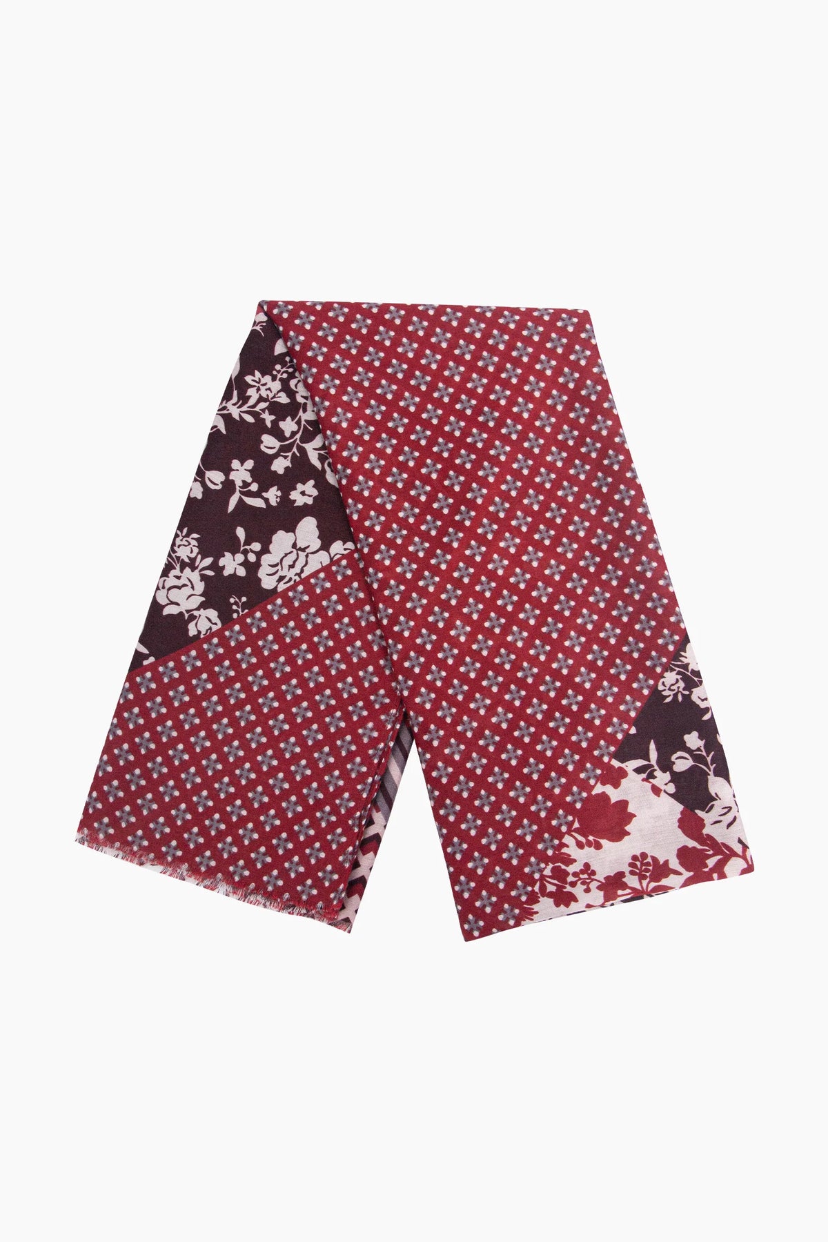 Red Floral Print, Lightweight Scarf