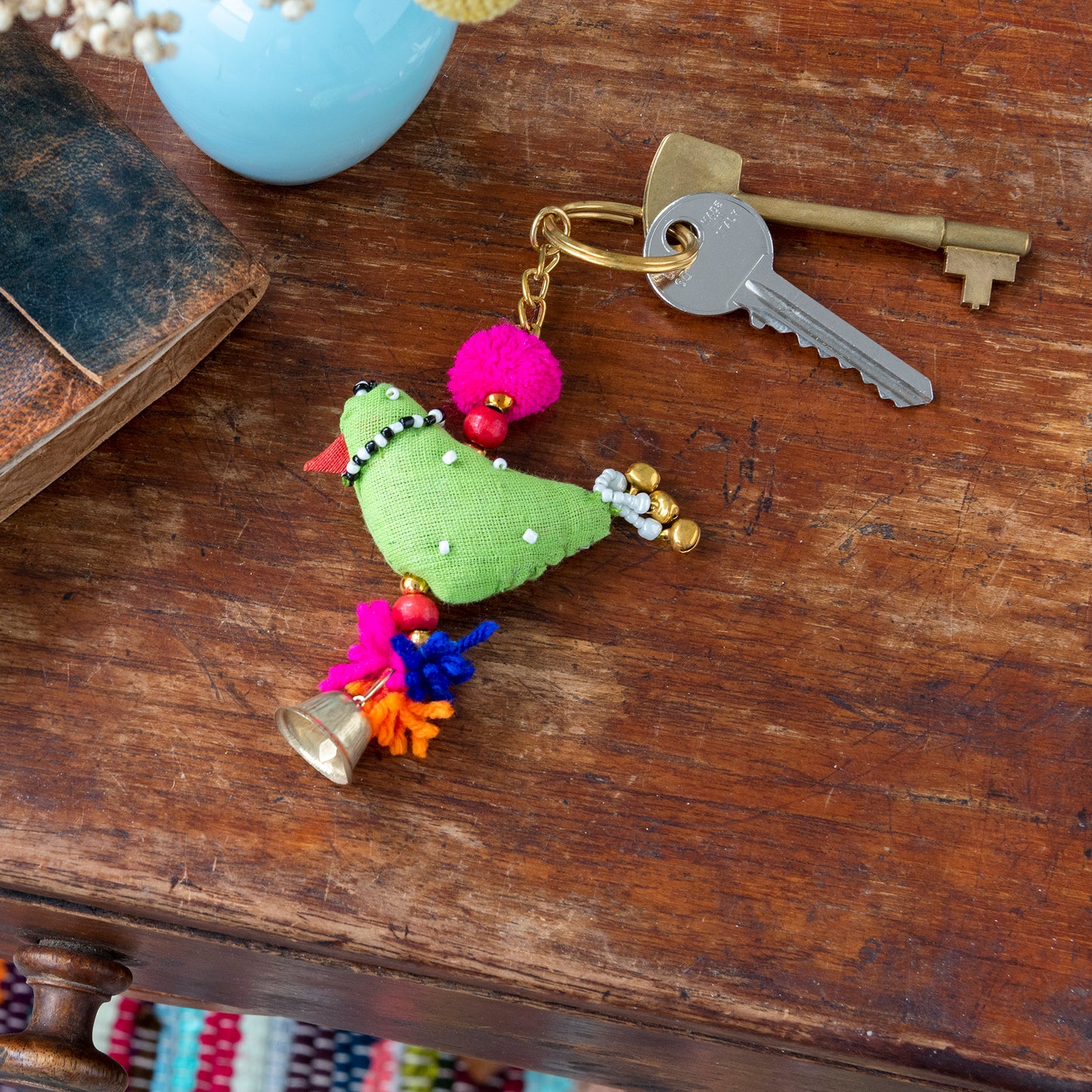 Recycled Cloth Parrot Keyring