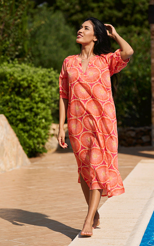Antibes Midi Dress - Coral