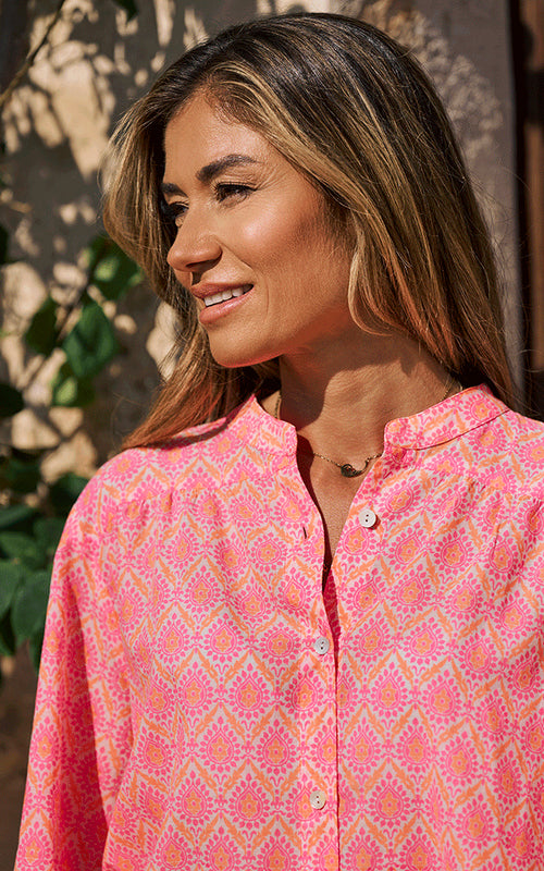 Bergerac Blouse - Neon Pink/Orange
