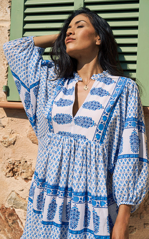 Figari Midi Dress - Blue
