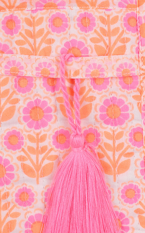 Purnima Glasses Case - Neon Pink & Orange