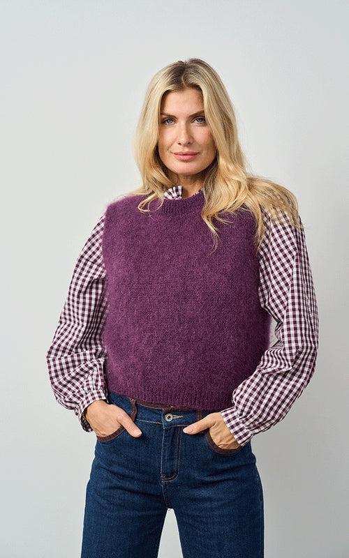Melrose Mohair Blend Tank, Plum