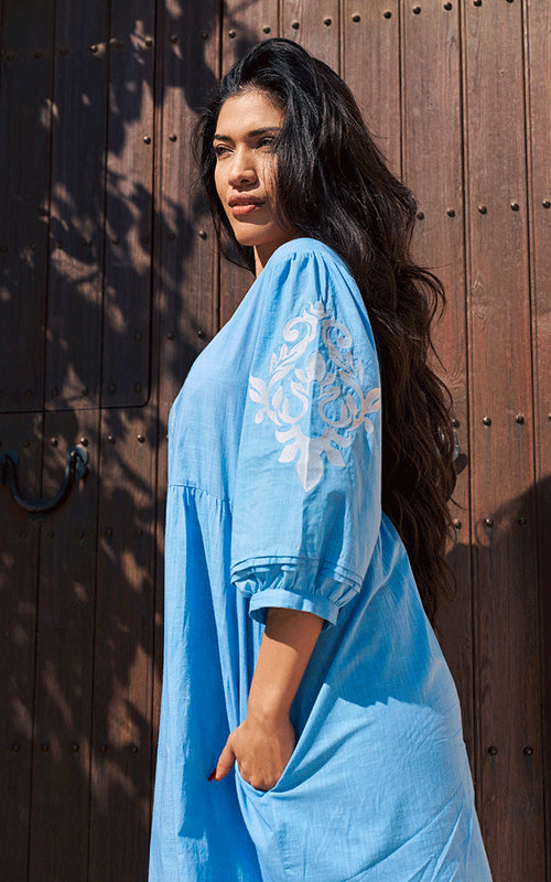 Sanremo Midi Embroidered Dress