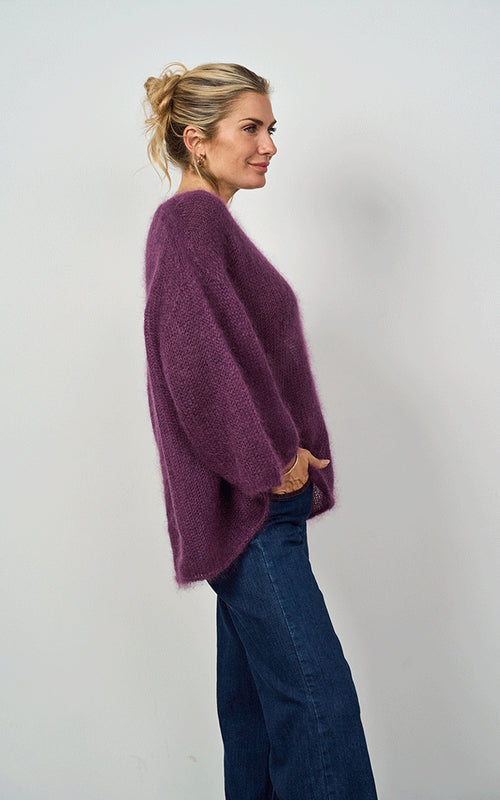 Troon Mohair Blend Jumper, Plum