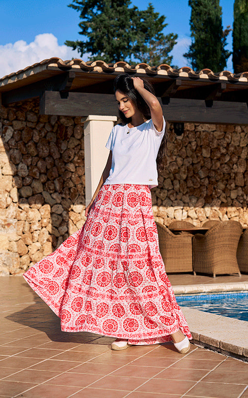 Venezia Maxi Skirt - Red