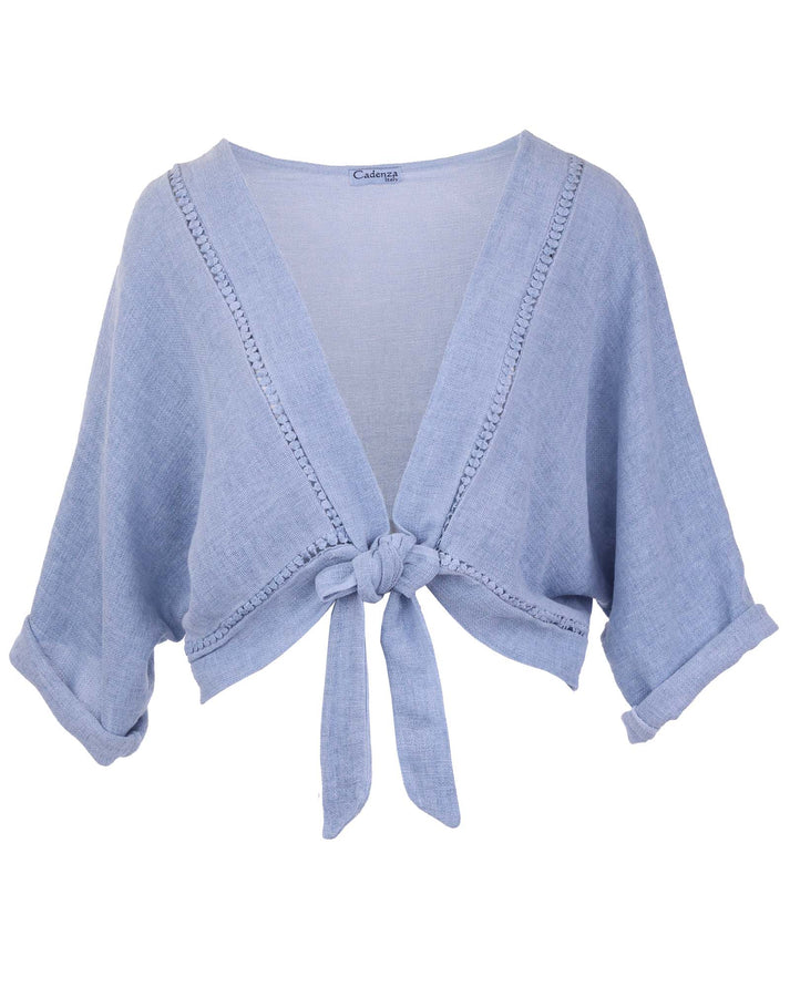 Tie Front Jacket Ice Blue