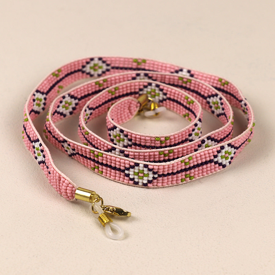 Pink Beaded Glasses Chain