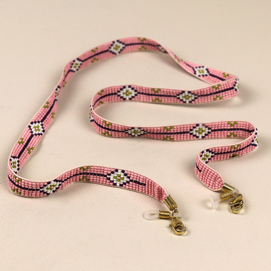 Pink Beaded Glasses Chain