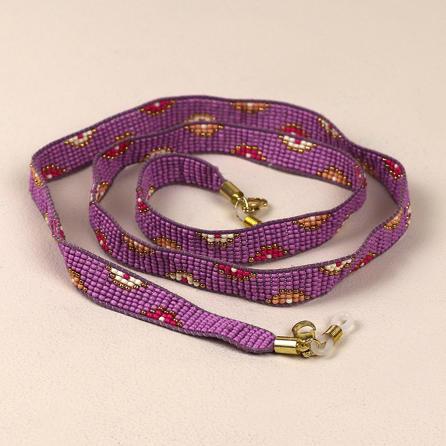 Purple Beaded Glasses Chain
