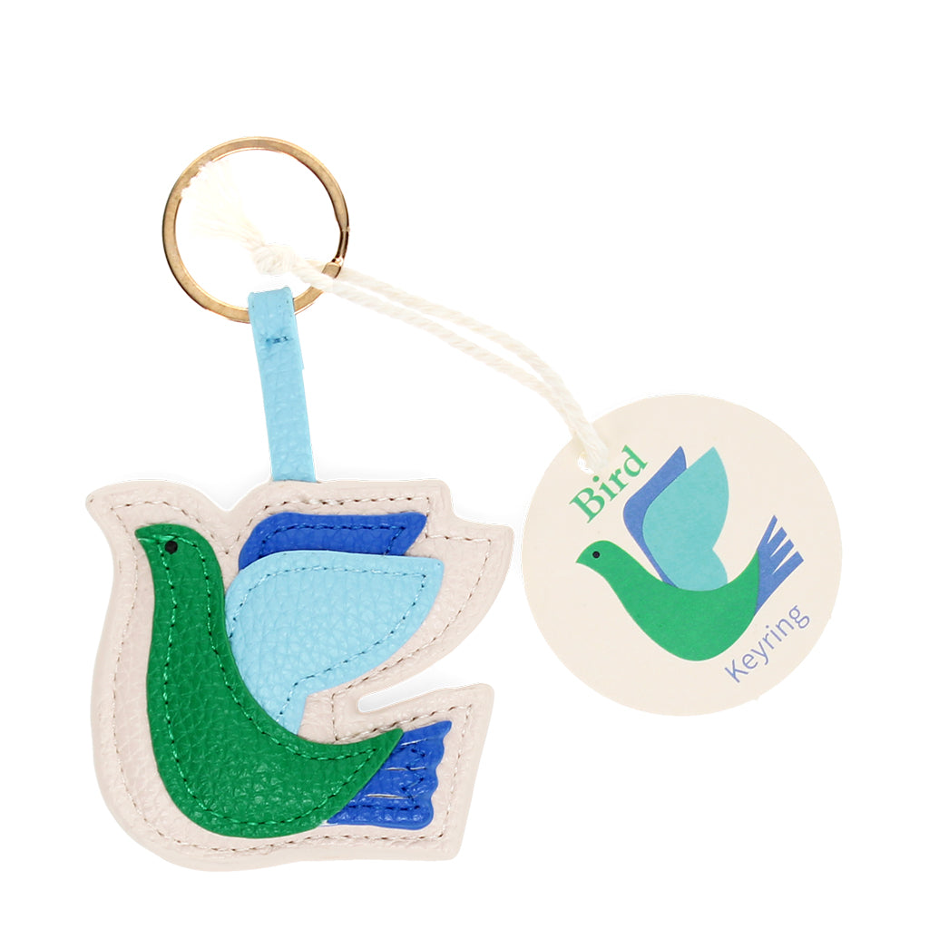 Faux Leather Keyring - Bird