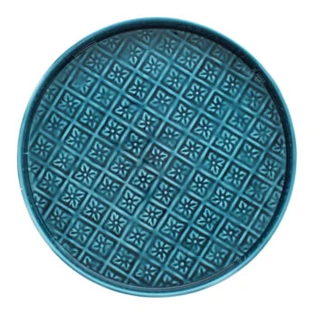 Blue Round Enamel Tray