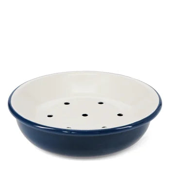 Petrol Blue, Round 2-part Enamel Soap Dish