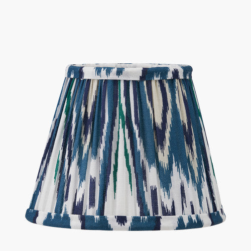 Izara, Ocean Blue Ikat Pleated Lampshade - 16cm