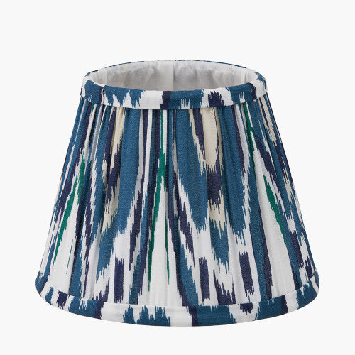 Izara, Ocean Blue Ikat Pleated Lampshade - 16cm