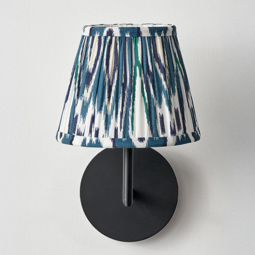 Izara, Ocean Blue Ikat Pleated Lampshade - 16cm