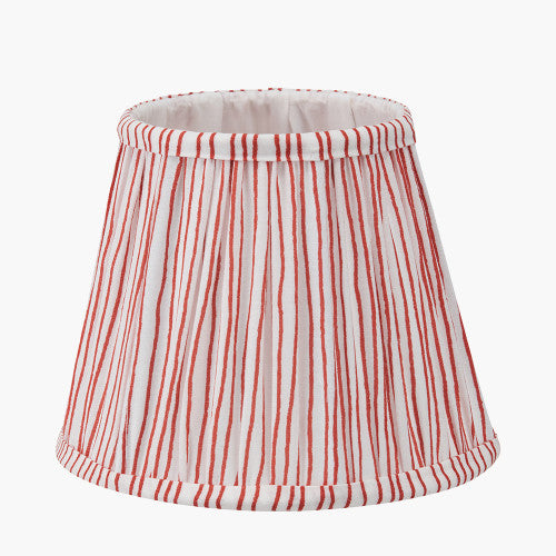 Thiago, Cinnamon Striped Pleated Lampshade - 16cm