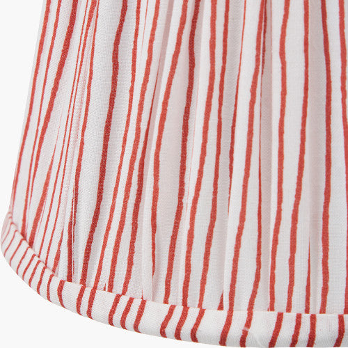 Thiago, Cinnamon Striped Pleated Lampshade - 16cm