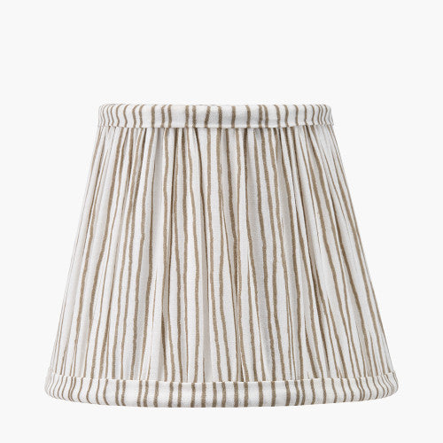 Thiago, Cinnamon Striped Pleated Lampshade - 16cm