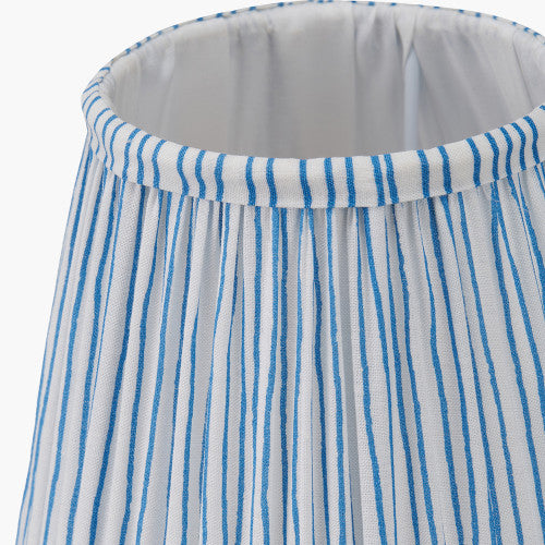 Thiago, Ocean Blue, Striped Pleated Lampshade - 16cm