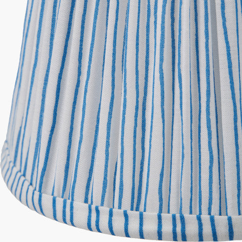 Thiago, Ocean Blue, Striped Pleated Lampshade - 16cm