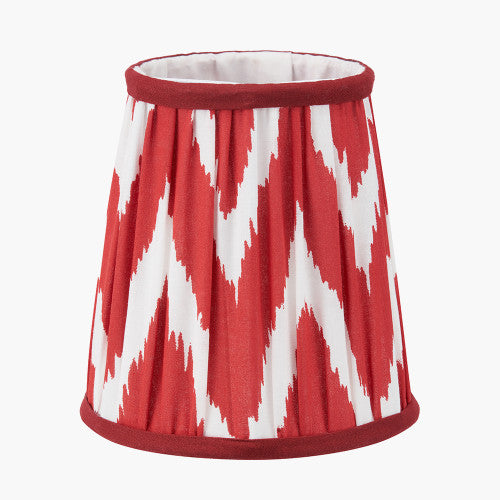 Kamilah, Red Wide Chevron Pleated Shade - 14cm