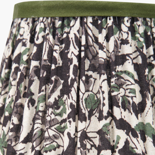 Ornella Green Floral Pleated Lamp Shade - 16cm