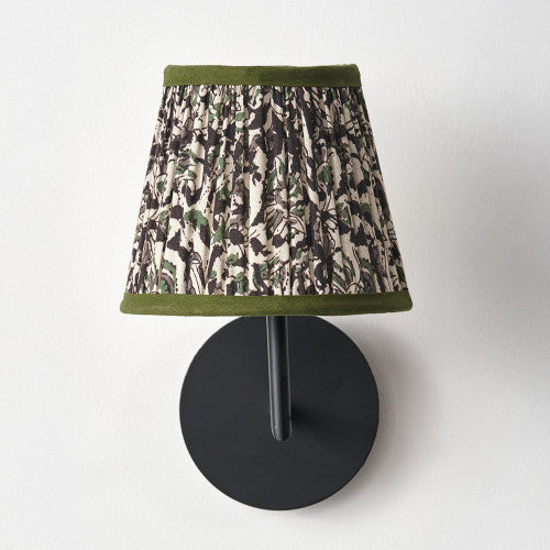 Ornella Green Floral Pleated Lamp Shade - 16cm