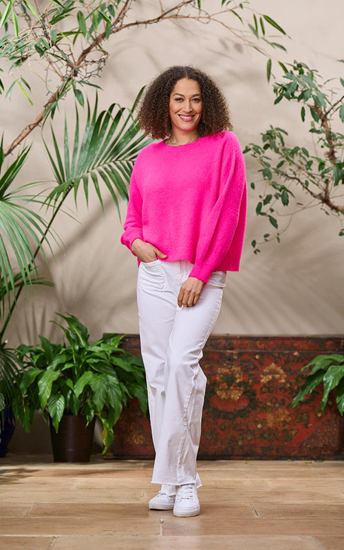 Bettina Short - Pink Fluorescent, Alpaca Jumper
