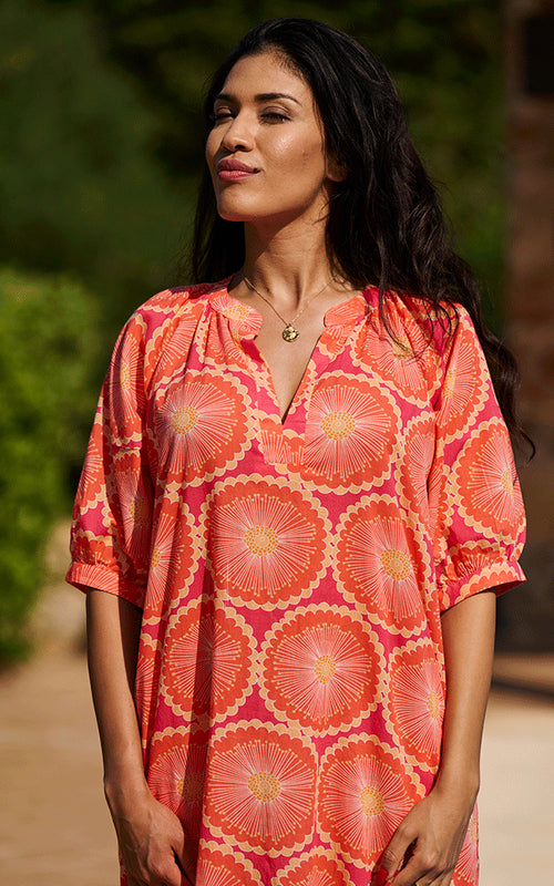 Antibes Midi Dress - Coral