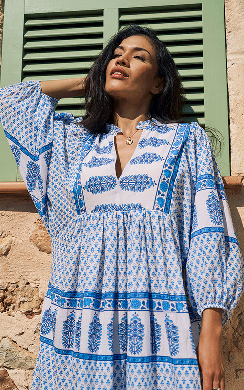 Figari Midi Dress - Blue