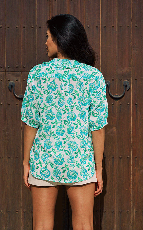 Marseille Blouse - Green & Turquoise