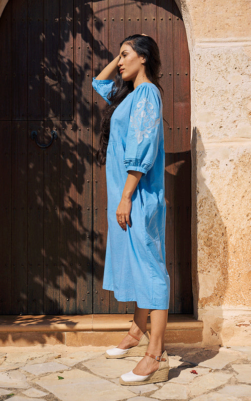 Sanremo Midi Embroidered Dress