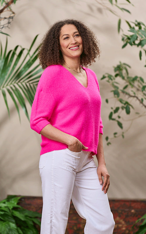 Valentina - Pink Fluorescent, Alpaca Jumper