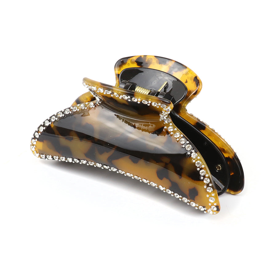 Maya, Dark Tortoiseshell & Crystal Claw Clip