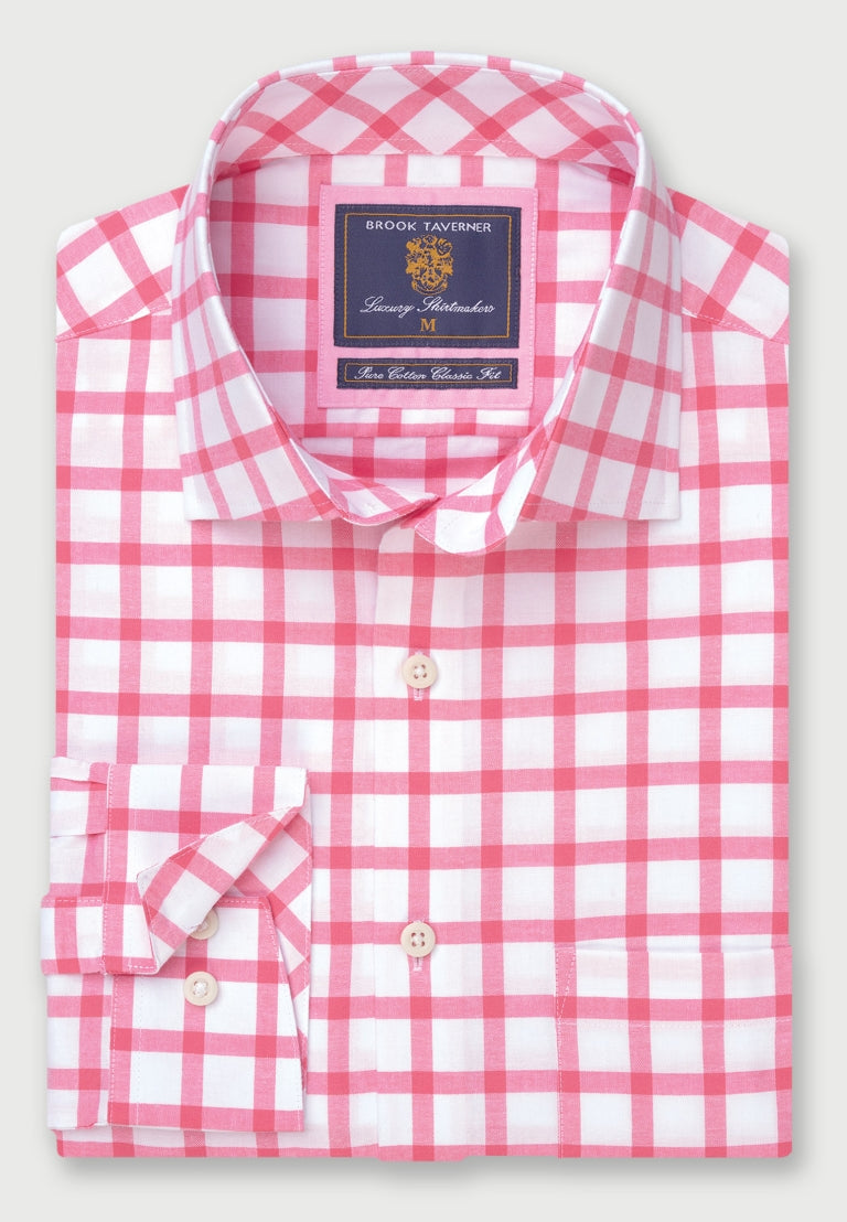 Rose Check, Oxford Cotton Shirt, Regular Fit