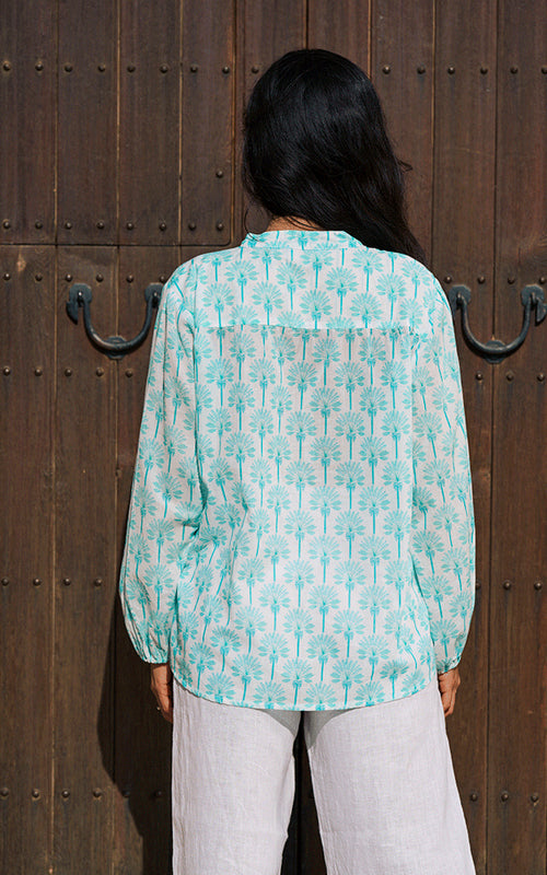 Bergerac Blouse - Aqua